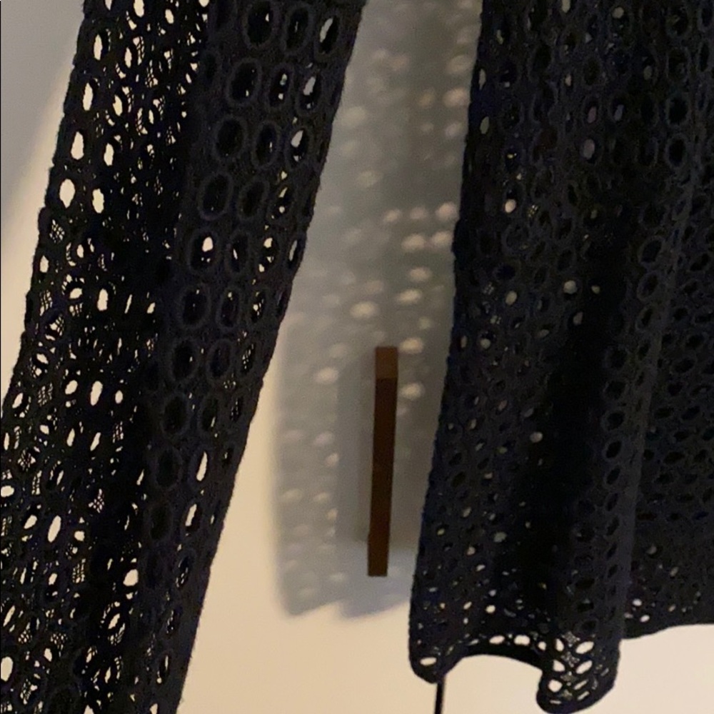 Zero + Mario Cornejo Navy Eyelet L/S top Size M - Picture 4 of 5